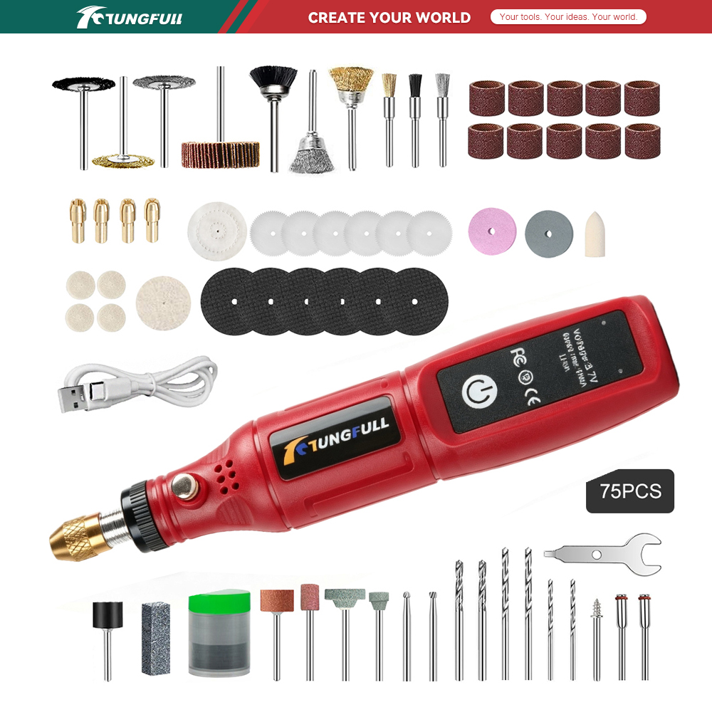 Jewelry Making Workshops - TUNGFULL 3.7V Alat Rotary Tanpa Kabel