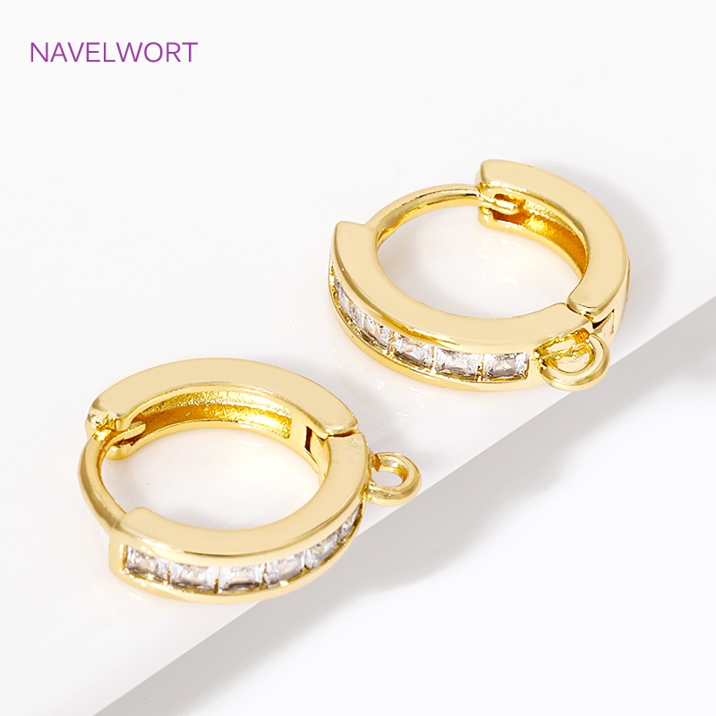 Jewelry Making Kits - Penjepit Anting Bulat Berlapis Emas 18K