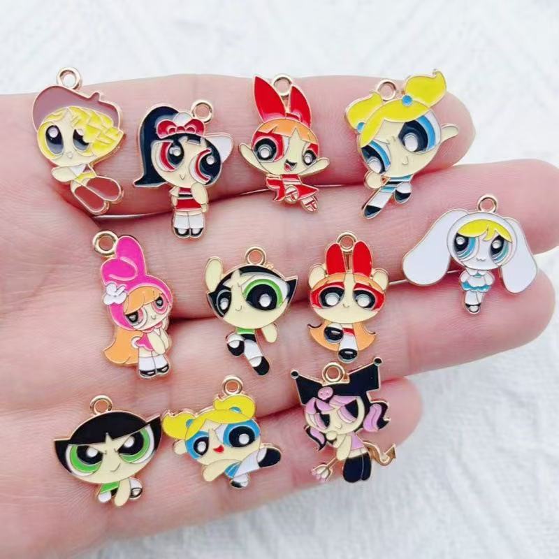 10 Buah Liontin Gadis Kartun B - Jewelry Making Birthday Party ulasan dan harga
