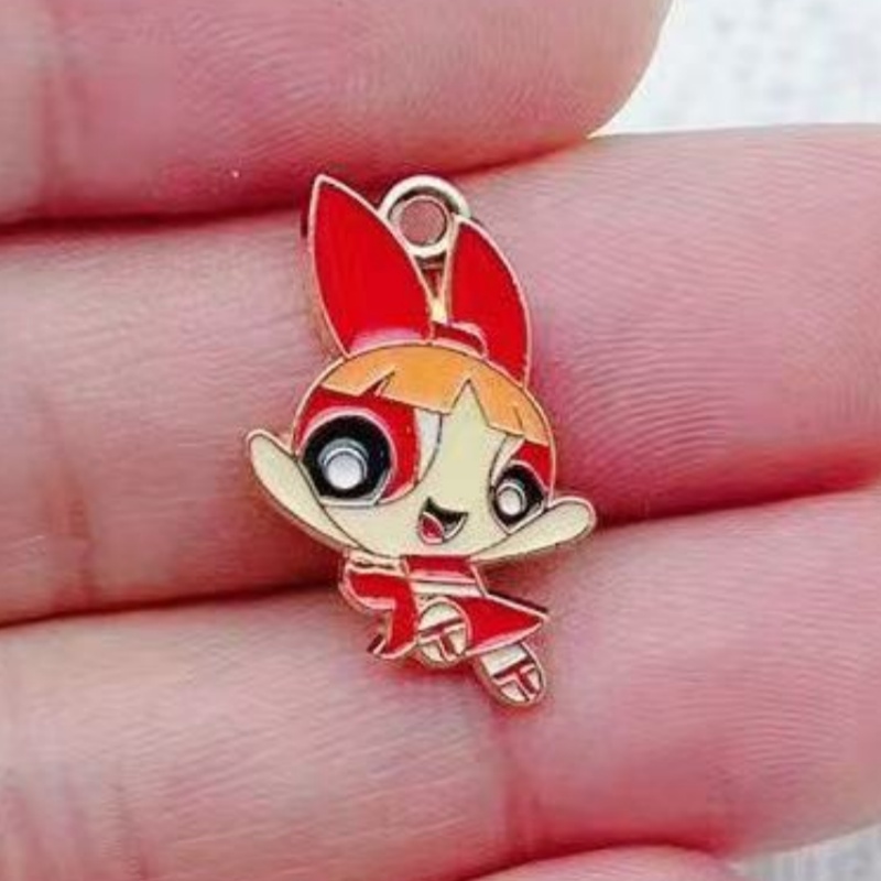 10 Buah Liontin Gadis Kartun B - Jewelry Making Birthday Party ulasan dan harga