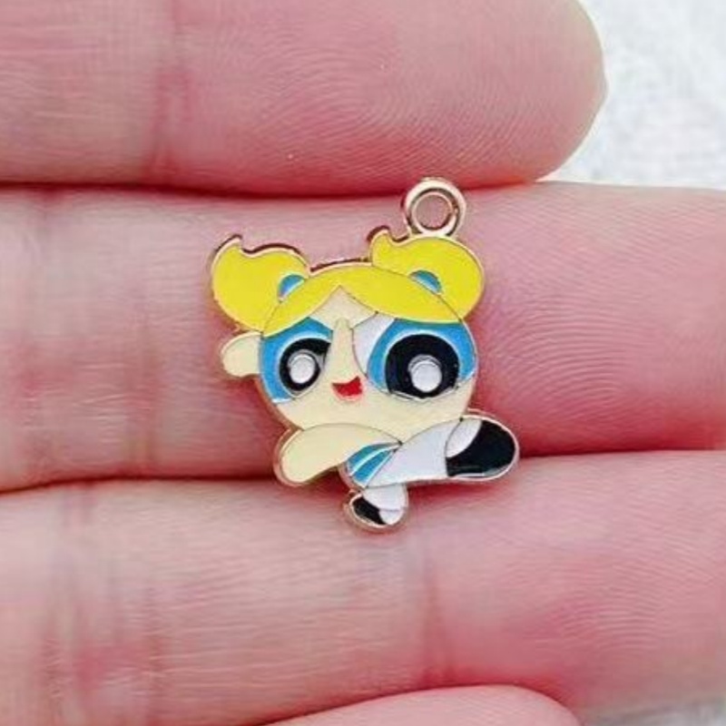 10 Buah Liontin Gadis Kartun B - Jewelry Making Birthday Party ulasan dan harga