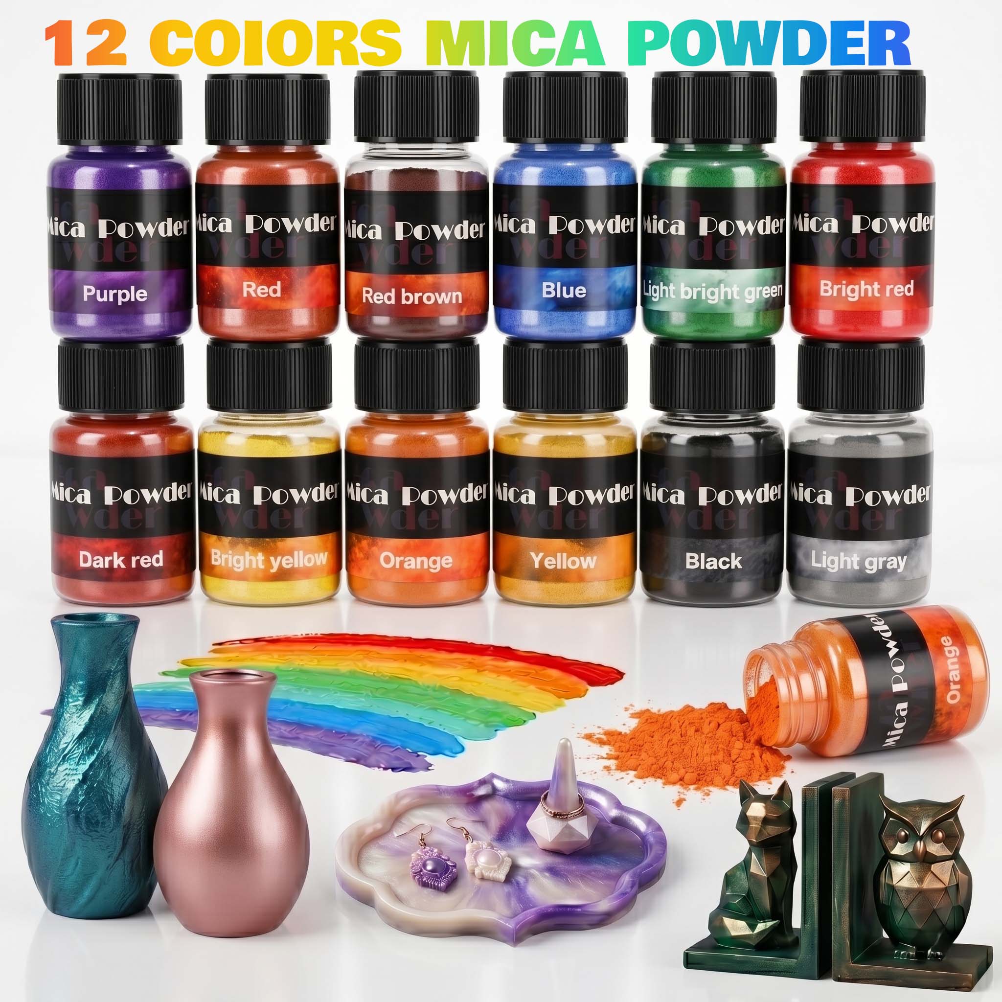 Bubuk Pigmen Gipsum 12 Warna P - Jewelry Making Tools List ulasan dan harga