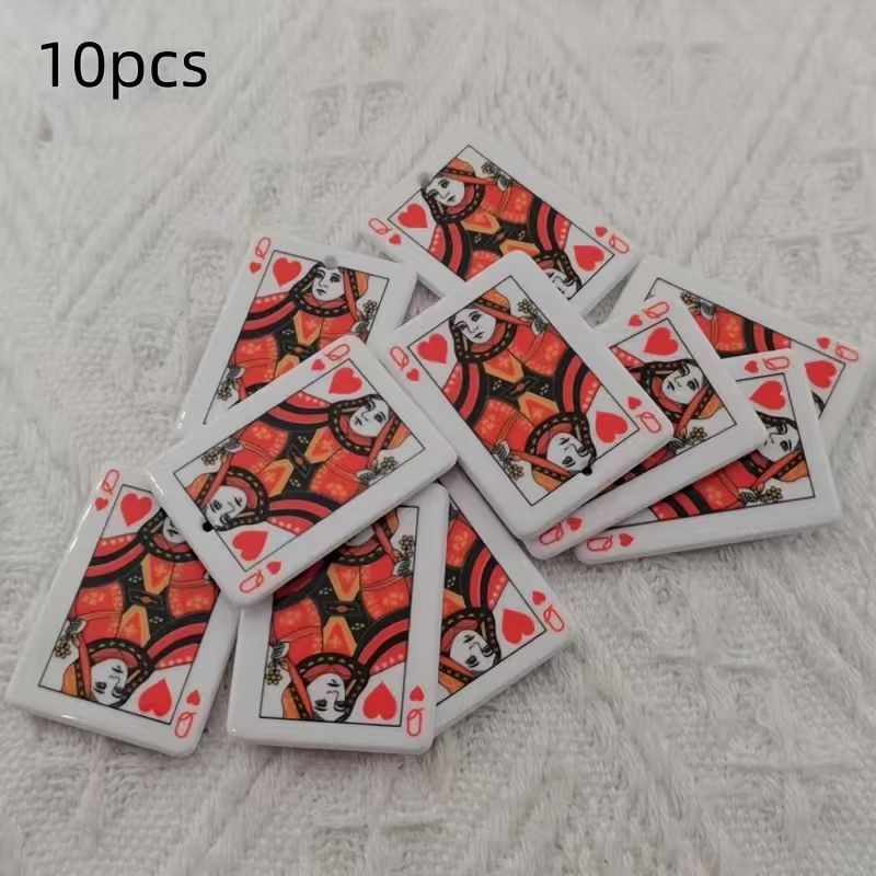 10 buah liontin poker simulasi - Jewelry Making Birthday Party ulasan dan harga