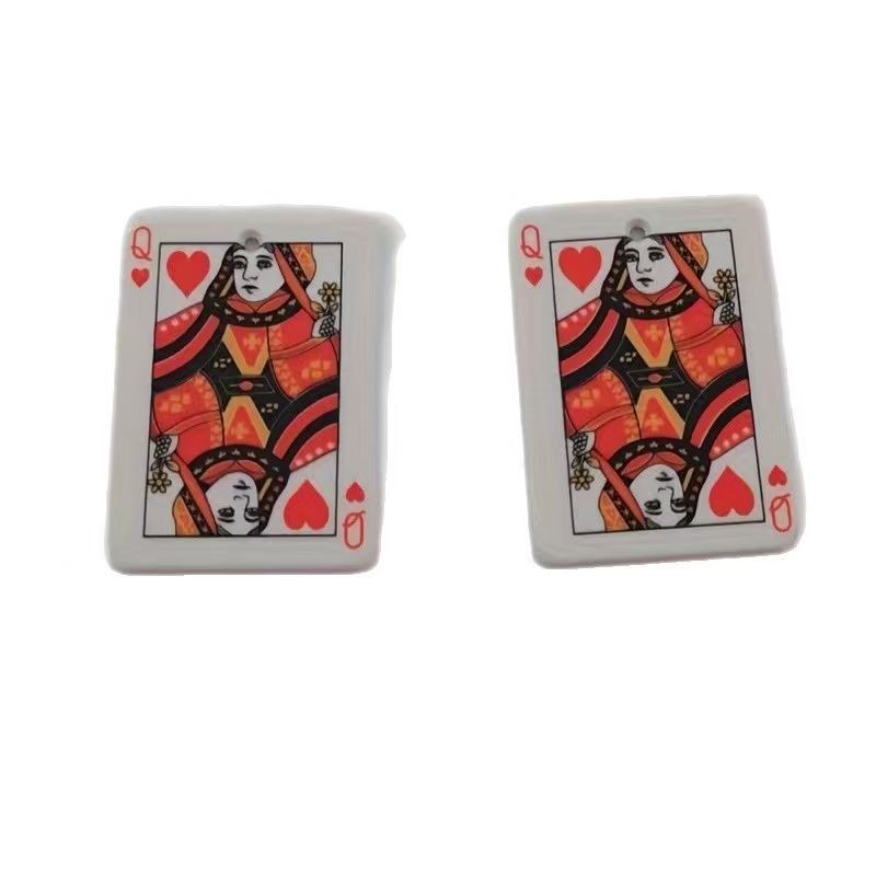 10 buah liontin poker simulasi - Jewelry Making Birthday Party ulasan dan harga