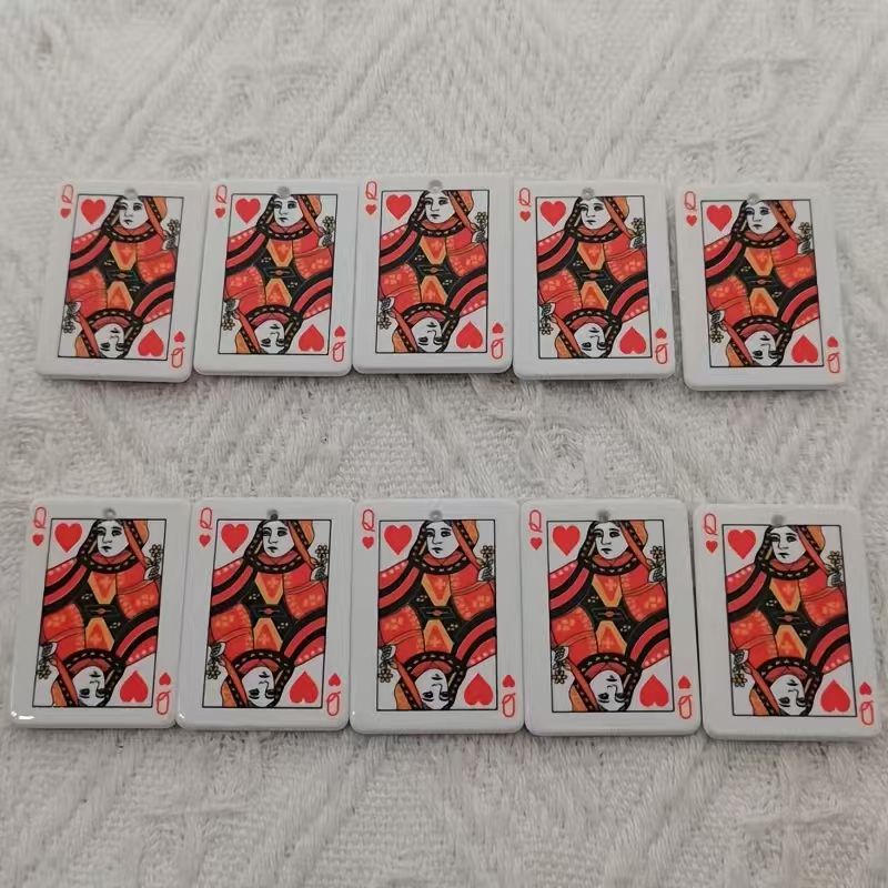 10 buah liontin poker simulasi - Jewelry Making Birthday Party ulasan dan harga